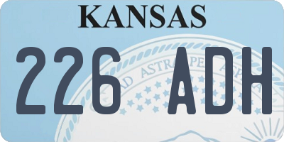 KS license plate 226ADH