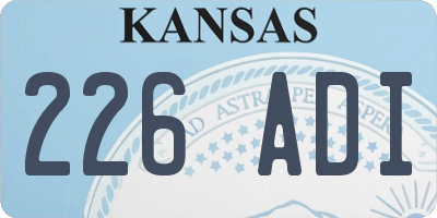 KS license plate 226ADI