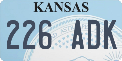 KS license plate 226ADK
