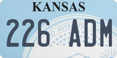 KS license plate 226ADM