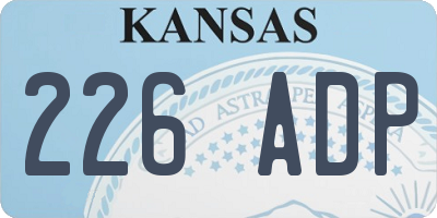 KS license plate 226ADP