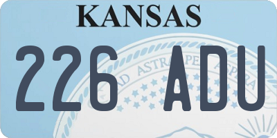 KS license plate 226ADU