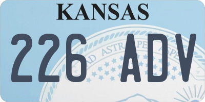 KS license plate 226ADV