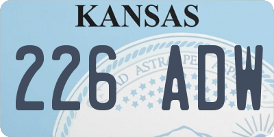 KS license plate 226ADW