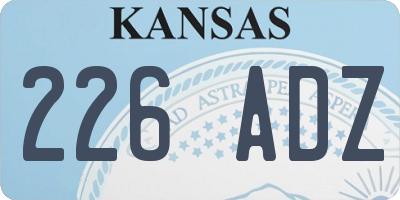 KS license plate 226ADZ