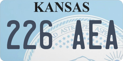 KS license plate 226AEA