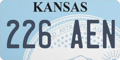 KS license plate 226AEN