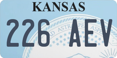 KS license plate 226AEV