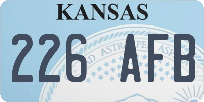 KS license plate 226AFB