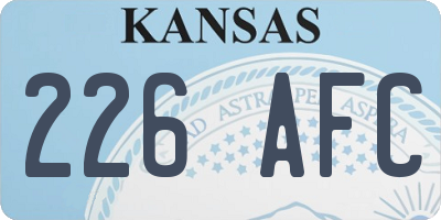 KS license plate 226AFC