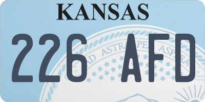 KS license plate 226AFD