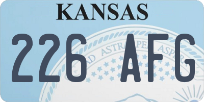 KS license plate 226AFG