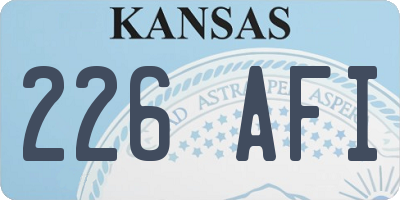 KS license plate 226AFI