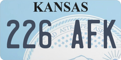 KS license plate 226AFK