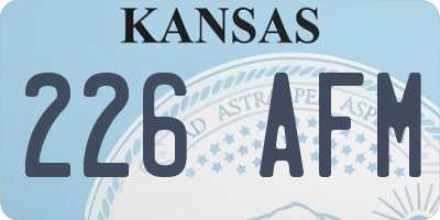 KS license plate 226AFM