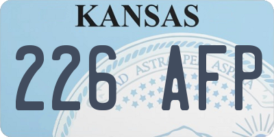 KS license plate 226AFP
