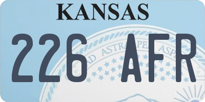 KS license plate 226AFR