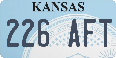 KS license plate 226AFT