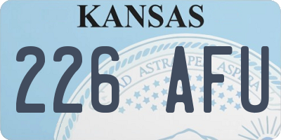 KS license plate 226AFU