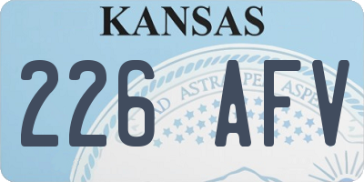 KS license plate 226AFV