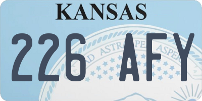 KS license plate 226AFY