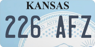 KS license plate 226AFZ