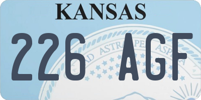 KS license plate 226AGF
