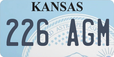 KS license plate 226AGM