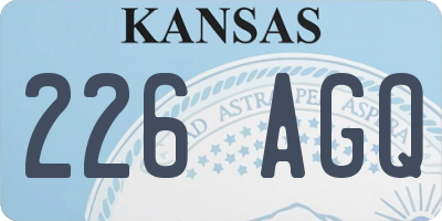 KS license plate 226AGQ