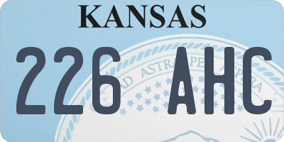 KS license plate 226AHC