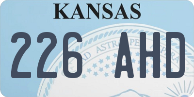 KS license plate 226AHD