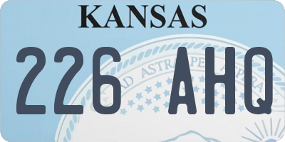KS license plate 226AHQ