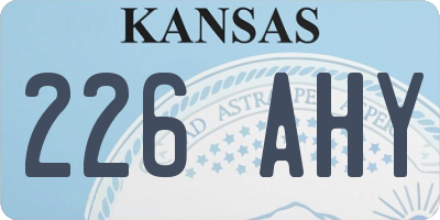 KS license plate 226AHY