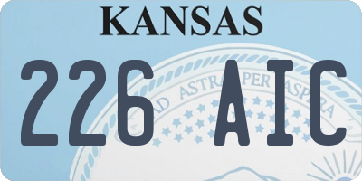 KS license plate 226AIC