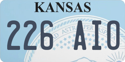 KS license plate 226AIO