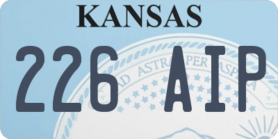 KS license plate 226AIP