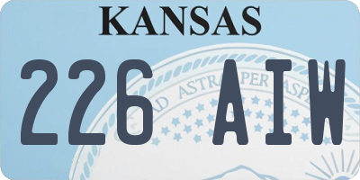 KS license plate 226AIW