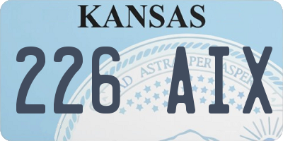 KS license plate 226AIX