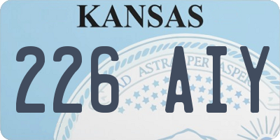 KS license plate 226AIY