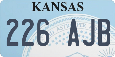 KS license plate 226AJB