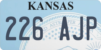 KS license plate 226AJP