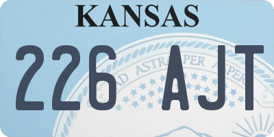 KS license plate 226AJT