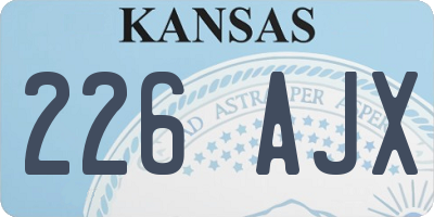 KS license plate 226AJX