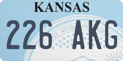 KS license plate 226AKG
