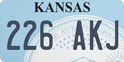 KS license plate 226AKJ
