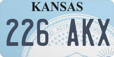 KS license plate 226AKX