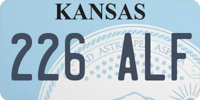 KS license plate 226ALF