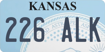 KS license plate 226ALK