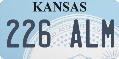 KS license plate 226ALM