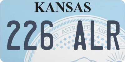 KS license plate 226ALR